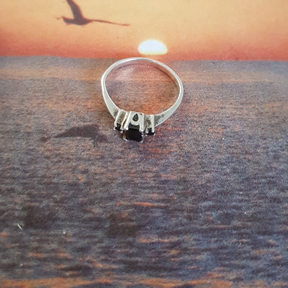 Black Onyx and Diamond Ring 6.5